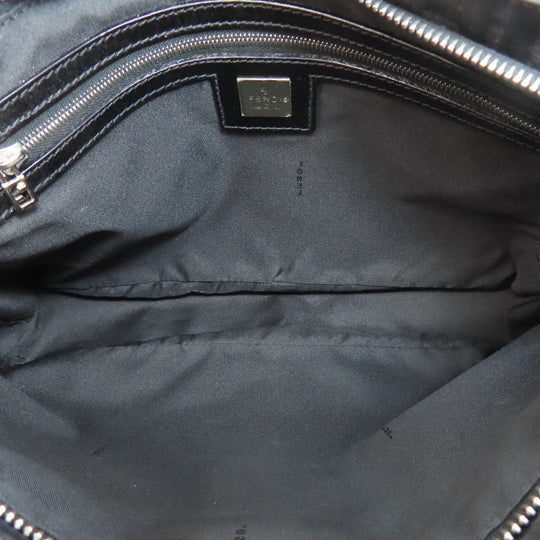 FENDI Handbag canvas black Zucca Pattern Women Used Authentic