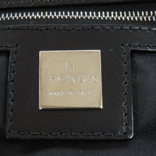 FENDI Handbag canvas black Zucca Pattern Women Used Authentic