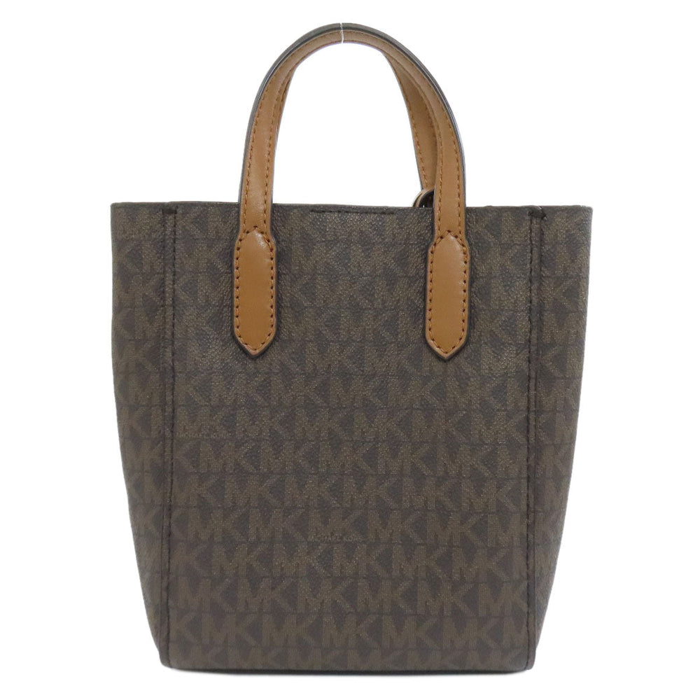 MICHAEL KORS Handbag PVC Brown MK Signature 2WAY Women Used Authentic
