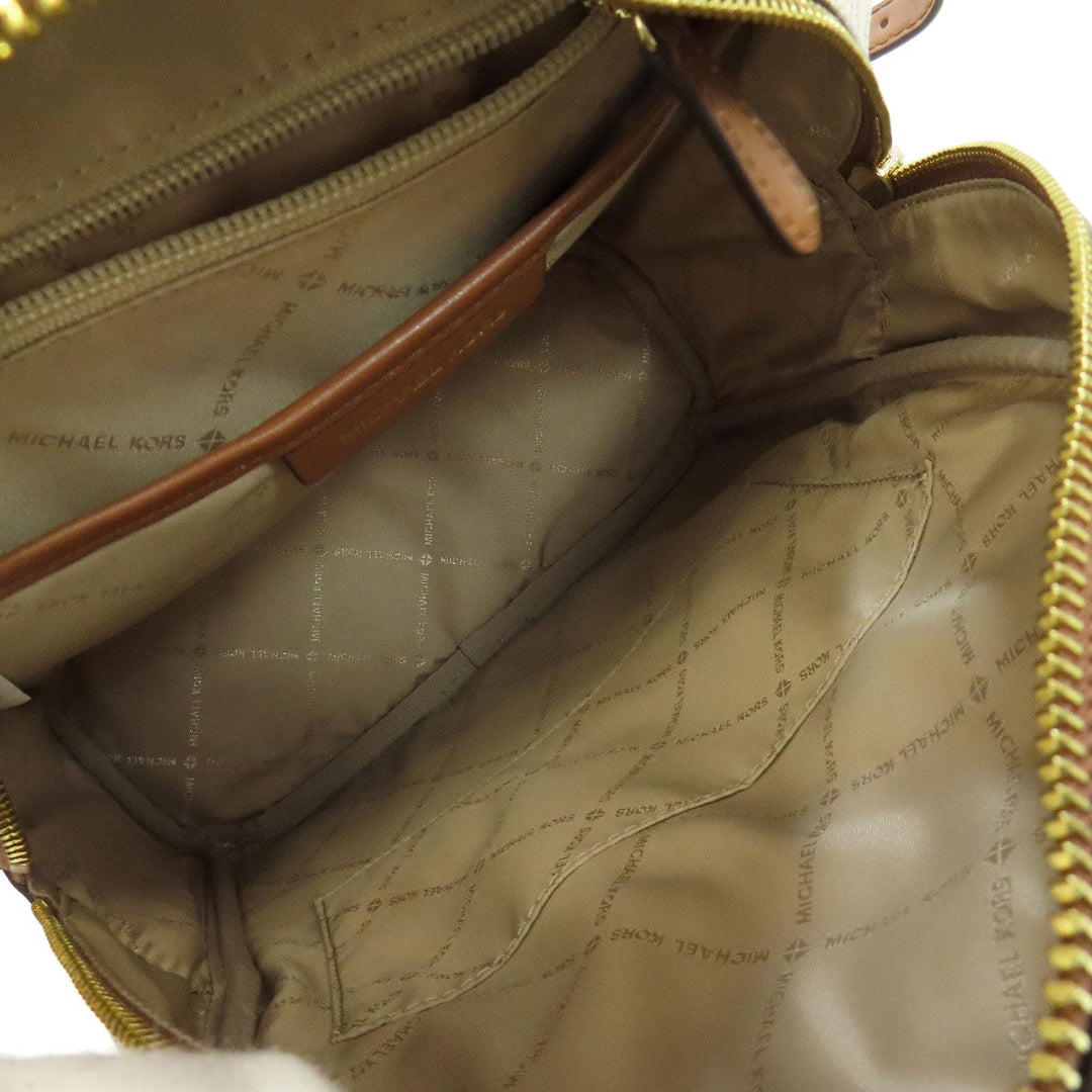 MICHAEL KORS Backpack PVC white MK Signature ASPEN ABBEY MEDIUM Women Used Authentic