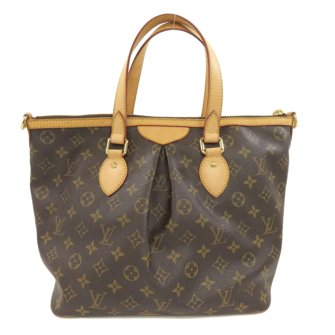 LOUIS VUITTON Tote Bag M40145 Monogram canvas Brown PalermoPM Women Used Authentic