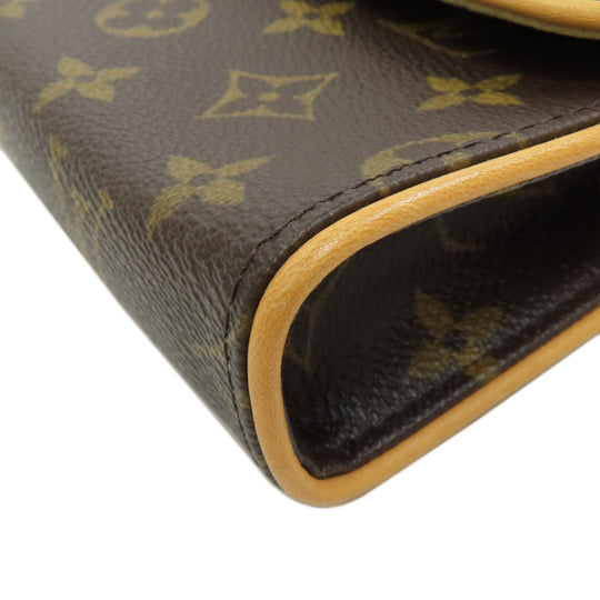 LOUIS VUITTON Hip bag M51855 Monogram canvas Brown Pochette Florentine Women Used Authentic