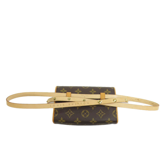 LOUIS VUITTON Hip bag M51855 Monogram canvas Brown Pochette Florentine Women Used Authentic