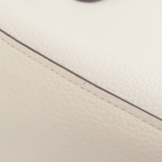 COACH Tote Bag 25137 leather white Charlie Carryall 2WAY Women Used Authentic