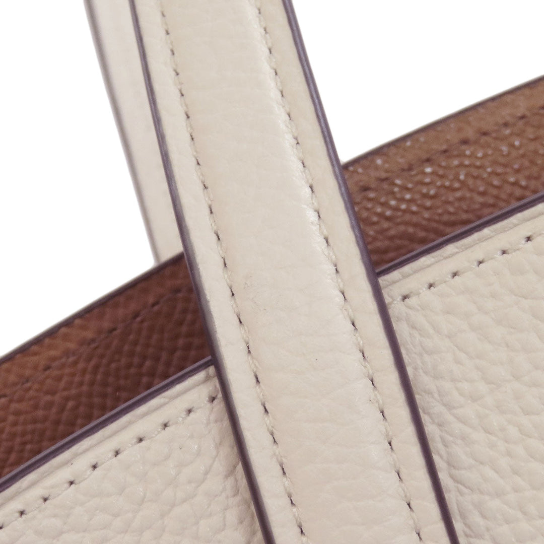 COACH Tote Bag 25137 leather white Charlie Carryall 2WAY Women Used Authentic