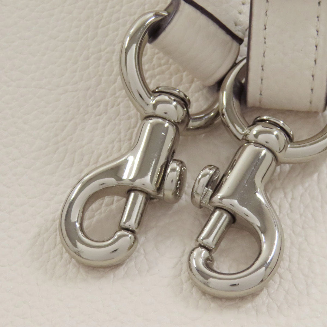 COACH Tote Bag 25137 leather white Charlie Carryall 2WAY Women Used Authentic