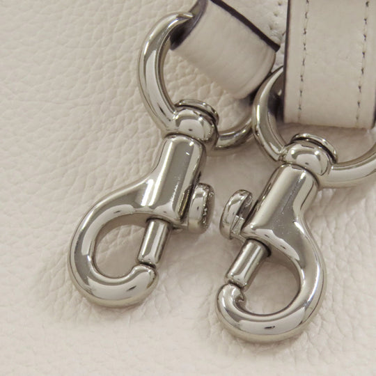 COACH Tote Bag 25137 leather white Charlie Carryall 2WAY Women Used Authentic