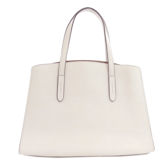 COACH Tote Bag 25137 leather white Charlie Carryall 2WAY Women Used Authentic
