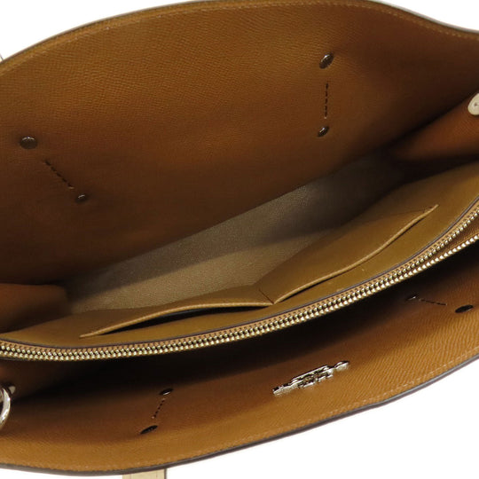 COACH Tote Bag 25137 leather white Charlie Carryall 2WAY Women Used Authentic