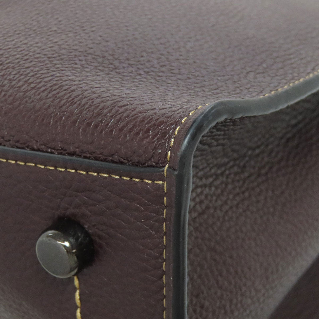 COACH Tote Bag 25137 leather Brown Charlie Carryall 2WAY Women Used Authentic