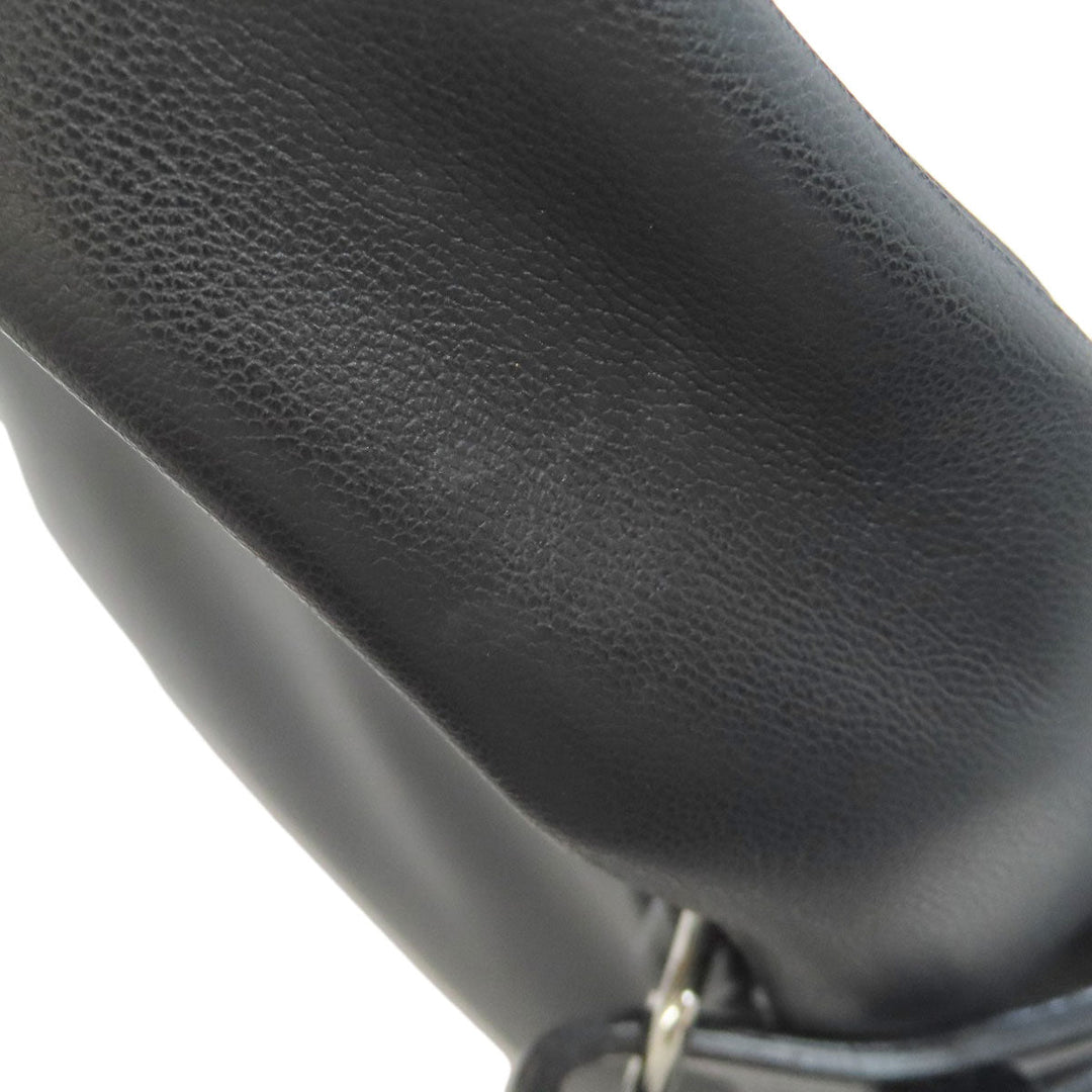 ARMANI EXCHANGE Handbag leather black logo Women Used Authentic