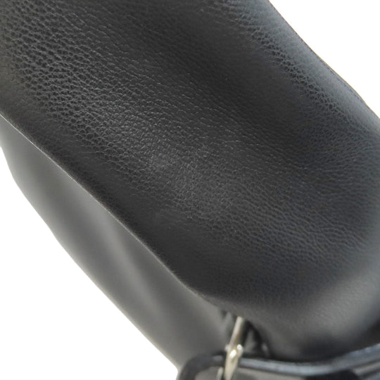 ARMANI EXCHANGE Handbag leather black logo Women Used Authentic