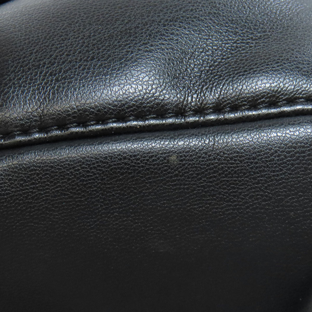 ARMANI EXCHANGE Handbag leather black logo Women Used Authentic