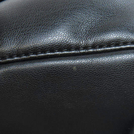 ARMANI EXCHANGE Handbag leather black logo Women Used Authentic