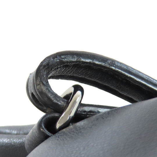 ARMANI EXCHANGE Handbag leather black logo Women Used Authentic