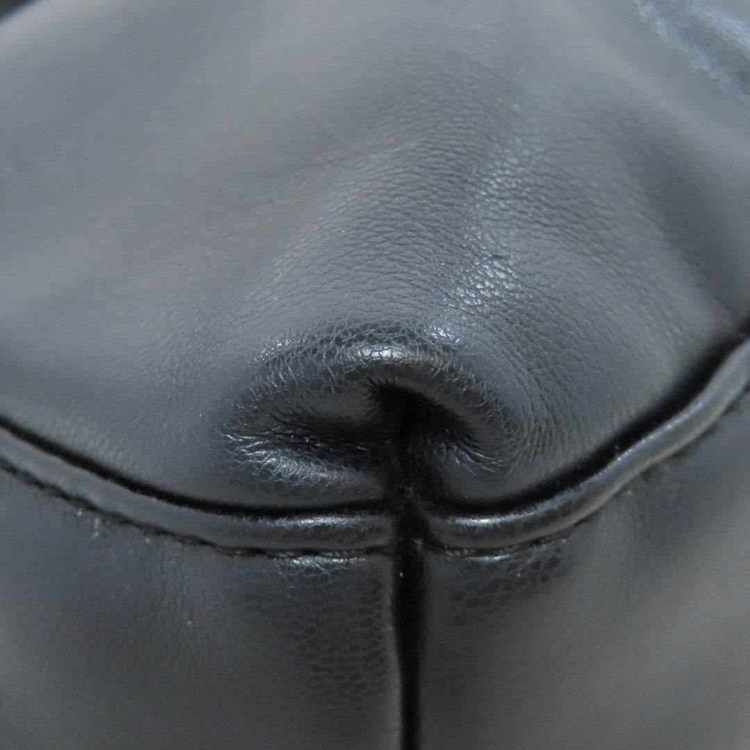 ARMANI EXCHANGE Handbag leather black logo Women Used Authentic
