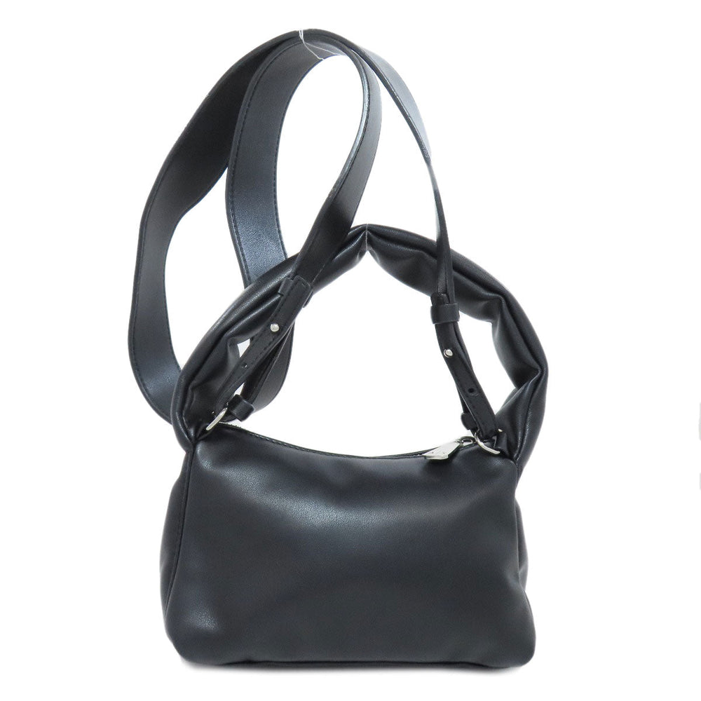 ARMANI EXCHANGE Handbag leather black logo Women Used Authentic