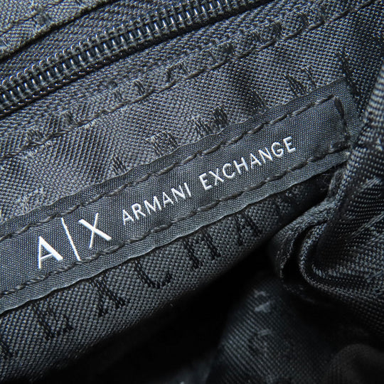 ARMANI EXCHANGE Handbag leather black logo Women Used Authentic