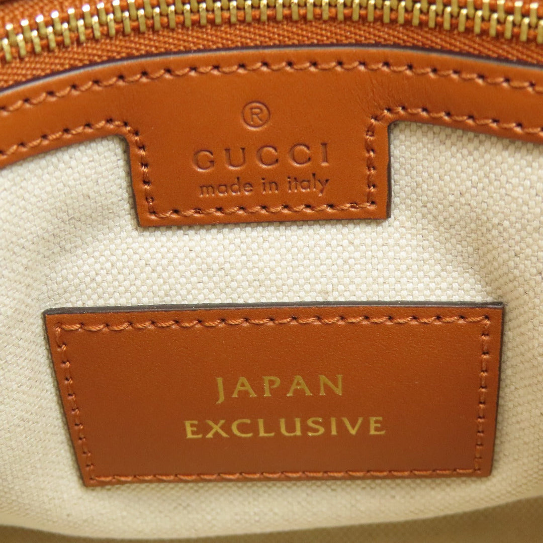 GUCCI Tote Bag 727735 canvas white Interlocking G Floral 2WAY Women Used Authentic