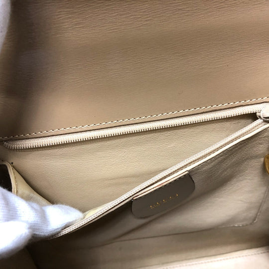 GUCCI Handbag leather beige Lock Women Secondhand Authentic