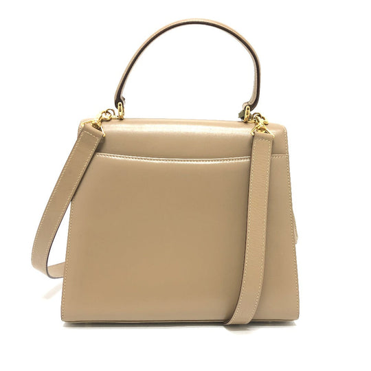 GUCCI Handbag leather beige Lock Women Secondhand Authentic