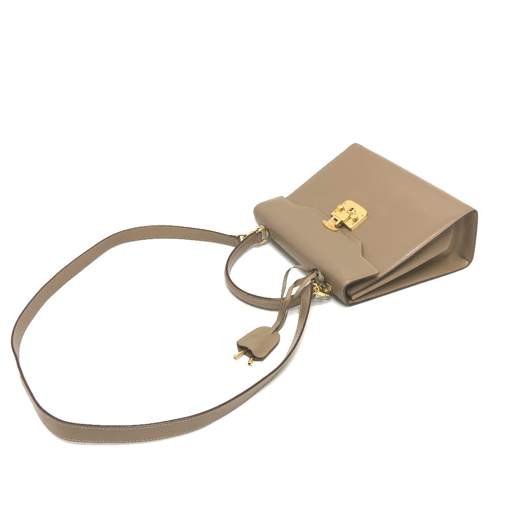 GUCCI Handbag leather beige Lock Women Secondhand Authentic