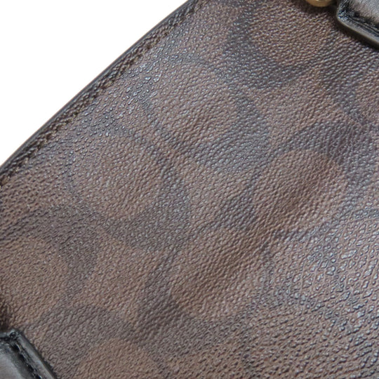 COACH Handbag PVC Brown Signature 2WAY Women Used Authentic
