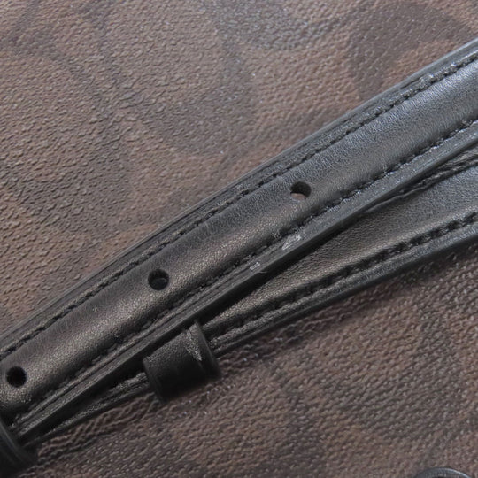 COACH Handbag PVC Brown Signature 2WAY Women Used Authentic