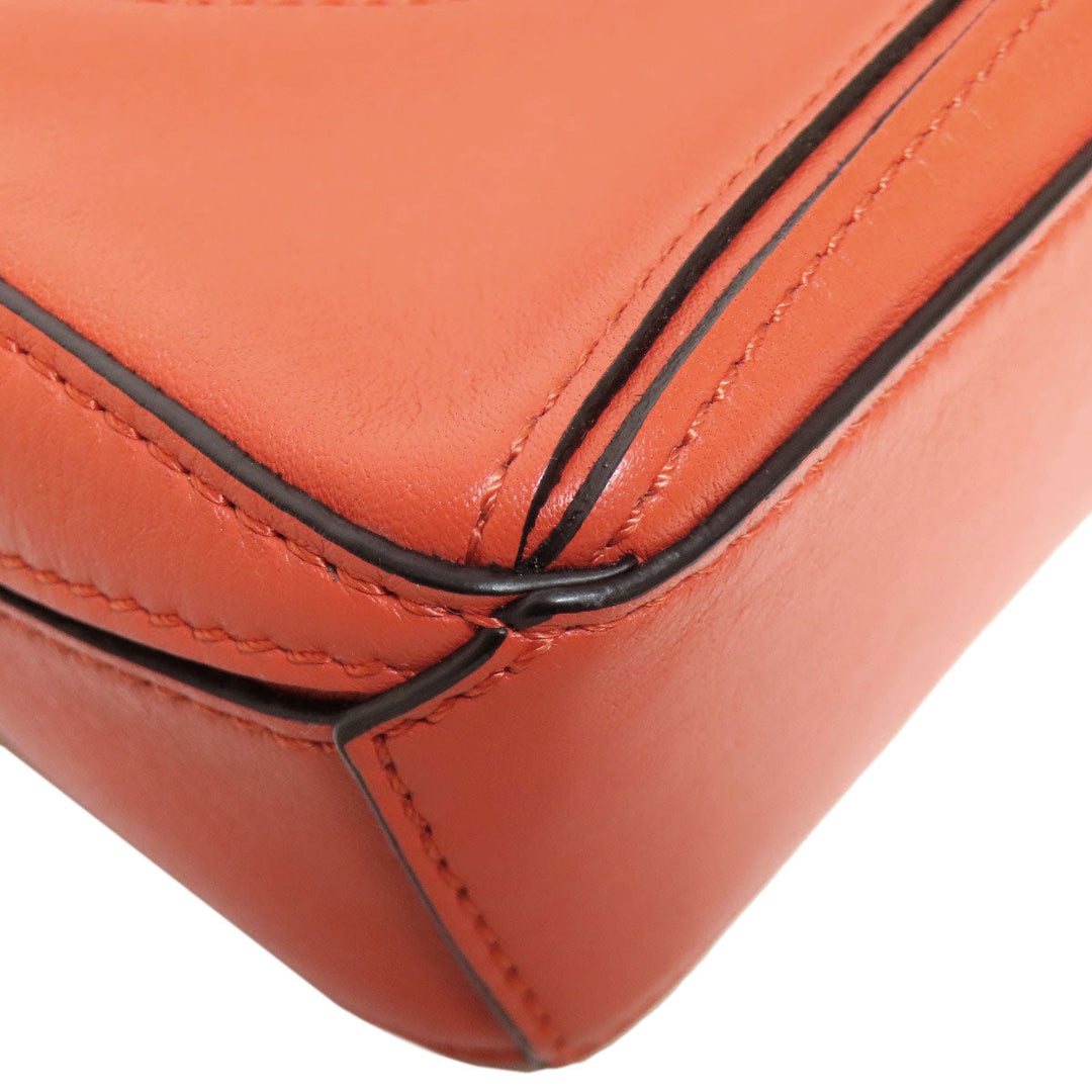 LOEWE Handbag Calfskin Red Puzzle Bag Nano 2WAY Women Used Authentic
