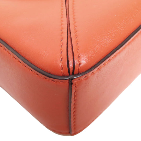 LOEWE Handbag Calfskin Red Puzzle Bag Nano 2WAY Women Used Authentic