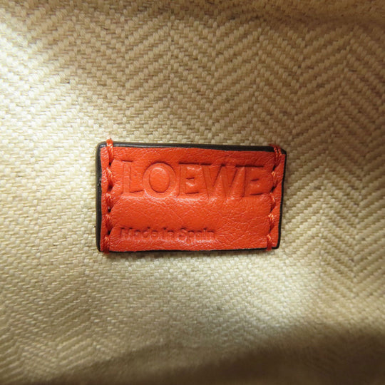 LOEWE Handbag Calfskin Red Puzzle Bag Nano 2WAY Women Used Authentic