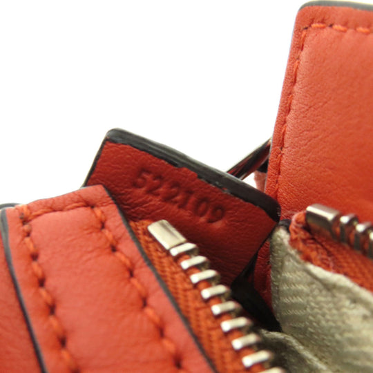 LOEWE Handbag Calfskin Red Puzzle Bag Nano 2WAY Women Used Authentic