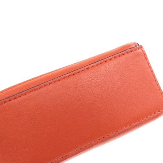 LOEWE Handbag Calfskin Red Puzzle Bag Nano 2WAY Women Used Authentic