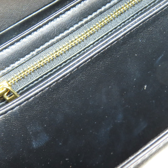 CELINE Shoulder Bag Calfskin black Triomphe Women Used Authentic
