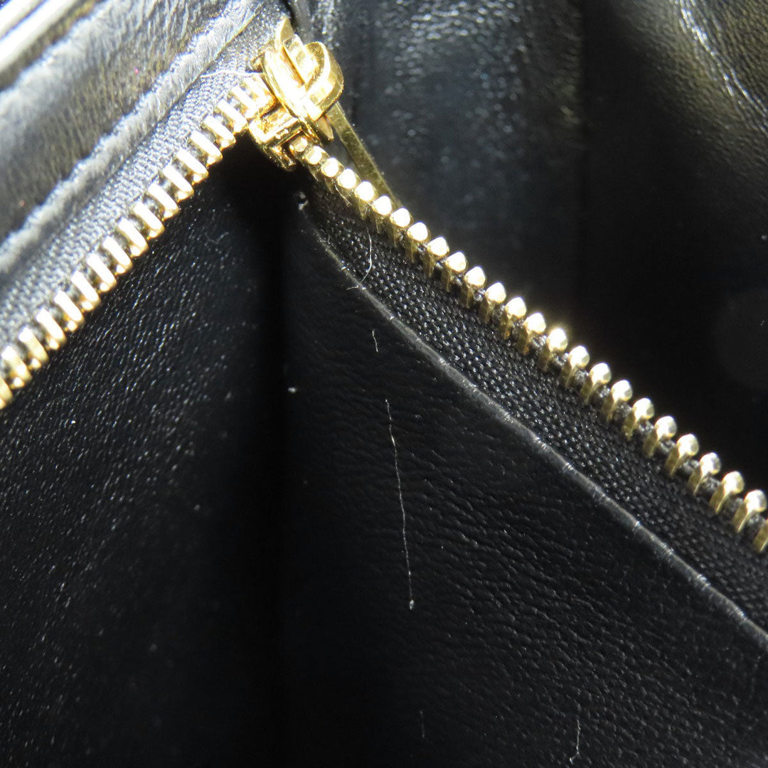 CELINE Shoulder Bag Calfskin black Triomphe Women Used Authentic