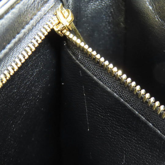 CELINE Shoulder Bag Calfskin black Triomphe Women Used Authentic
