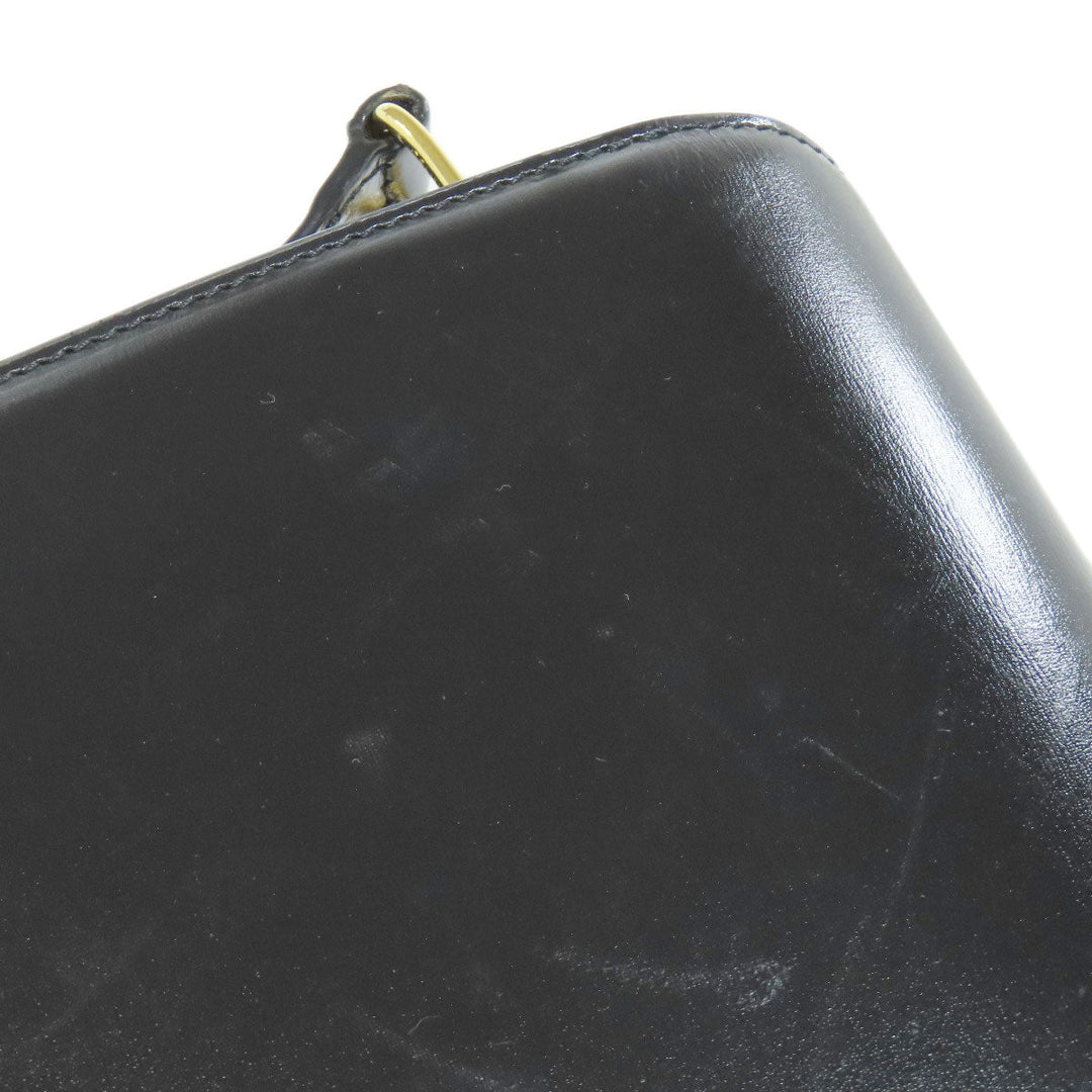 CELINE Shoulder Bag Calfskin black Triomphe Women Used Authentic