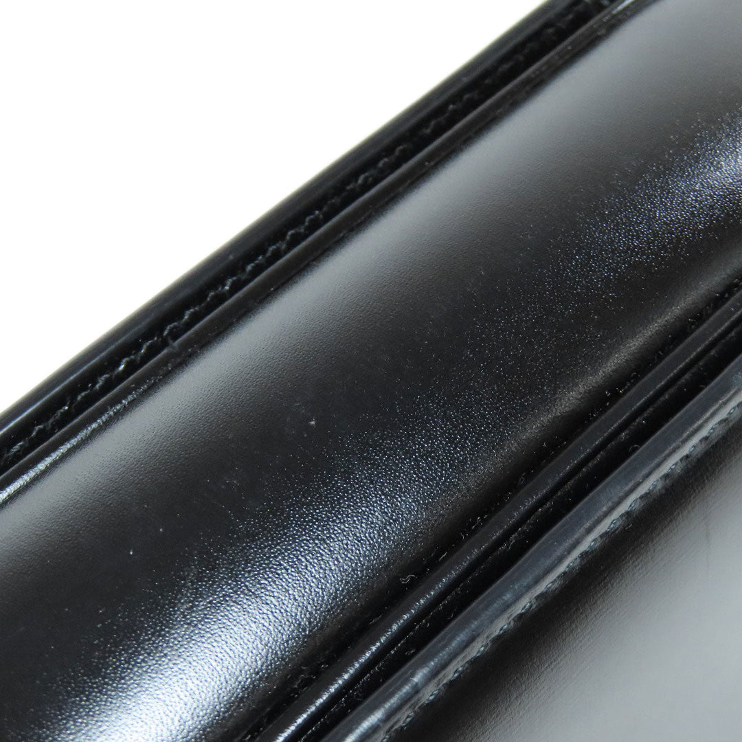 CELINE Shoulder Bag Calfskin black Triomphe Women Used Authentic