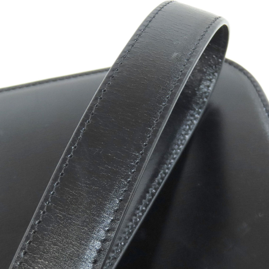 CELINE Shoulder Bag Calfskin black Triomphe Women Used Authentic