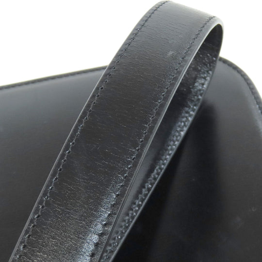 CELINE Shoulder Bag Calfskin black Triomphe Women Used Authentic