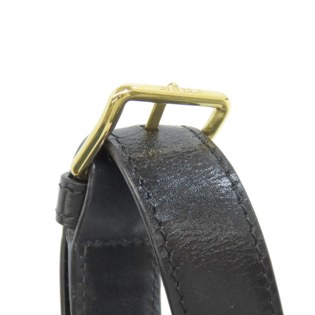 CELINE Shoulder Bag Calfskin black Triomphe Women Used Authentic