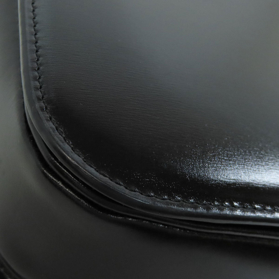 CELINE Shoulder Bag Calfskin black Triomphe Women Used Authentic
