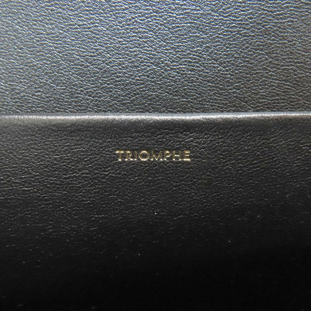 CELINE Shoulder Bag Calfskin black Triomphe Women Used Authentic