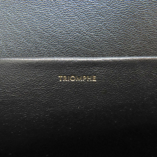 CELINE Shoulder Bag Calfskin black Triomphe Women Used Authentic