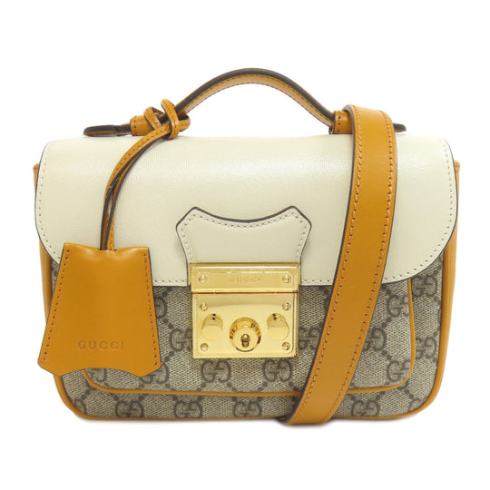GUCCI Handbag 658487 PVC, Leather Brown GG Supreme 2WAY Women Used Authentic