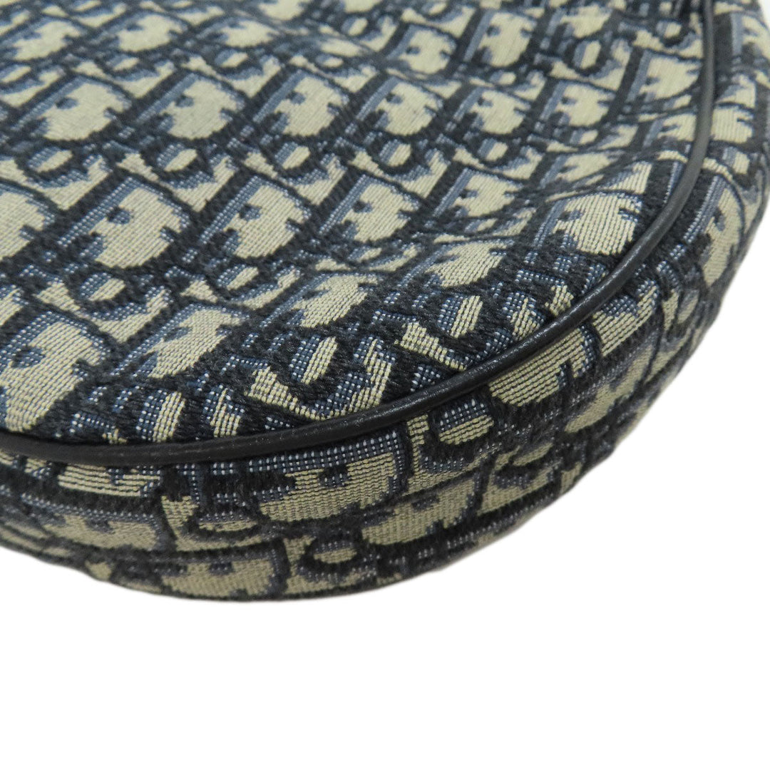 Christian Dior Sling bag canvas Navy Saddle Oblique Women Used Authentic