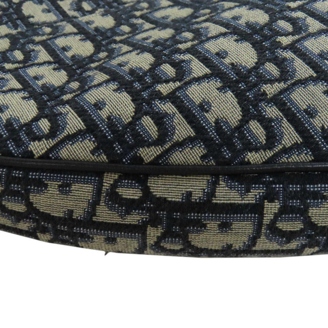 Christian Dior Sling bag canvas Navy Saddle Oblique Women Used Authentic