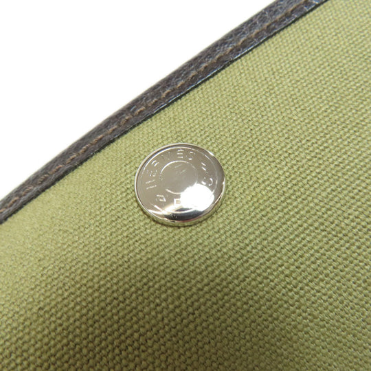 HERMES Tote Bag Towar Officche green Garden Party PM SilverMetal Women Used Authentic