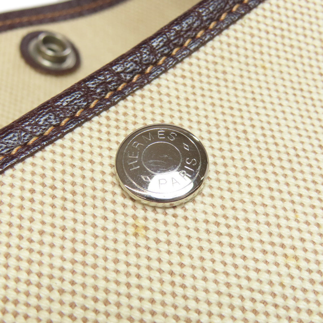 HERMES Tote Bag Tower ash Brown Garden Party PM Maroon SilverMetal Women Used Authentic