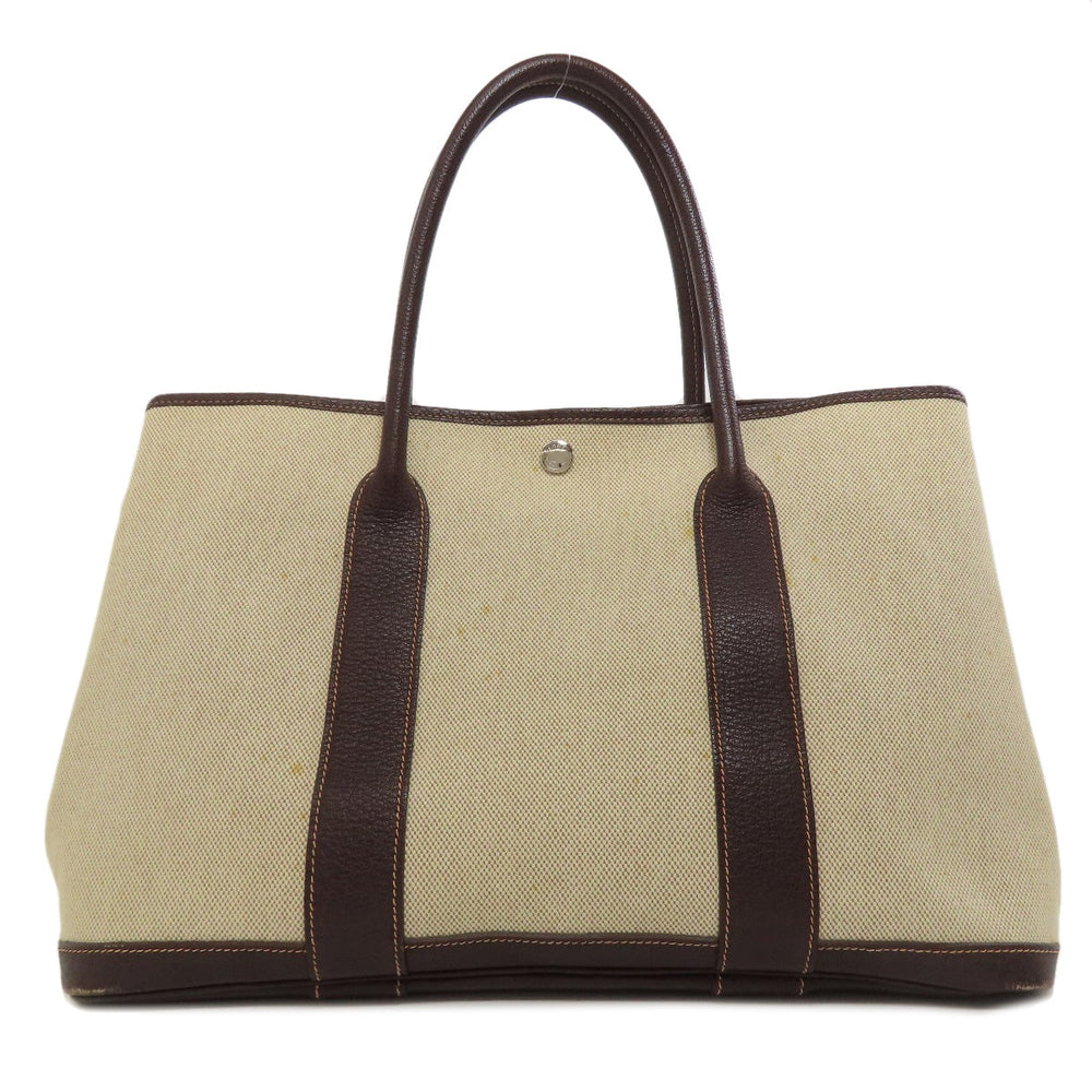 HERMES Tote Bag Tower ash Brown Garden Party PM Maroon SilverMetal Women Used Authentic